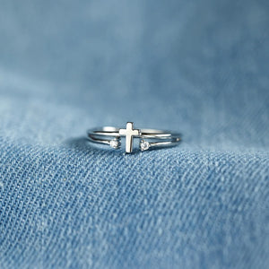 Lead Me Sterling Silver Cross Ring