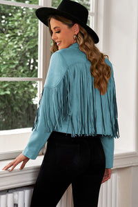 Framed Fringe Cropped Blazer