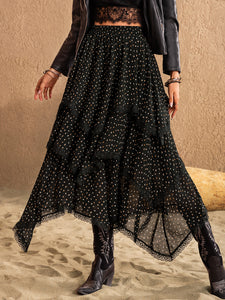 Karla Lace Detail Layered Midi Skirt