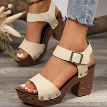 Load image into Gallery viewer, Pin Block Heel Sandals
