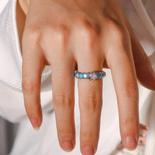 Load image into Gallery viewer, Inlaid Artificial Turquoise Zircon 925 Sterling Silver Ring
