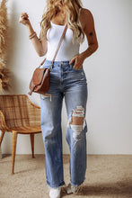 Load image into Gallery viewer, Distressed Straight Leg Jeans with Pockets
