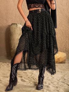 Karla Lace Detail Layered Midi Skirt