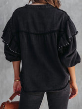 Load image into Gallery viewer, Button Down Raw Hem Denim Jacket
