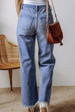Load image into Gallery viewer, Distressed Straight Leg Jeans with Pockets
