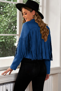 Framed Fringe Cropped Blazer