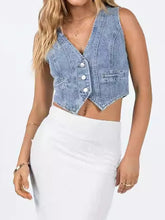 Load image into Gallery viewer, Stella Grace Sleeveless Denim Top
