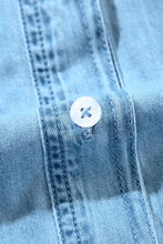 Load image into Gallery viewer, Button Up Notched Long Sleeve Denim Dress
