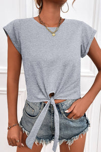 Krista Neck Crop Tee