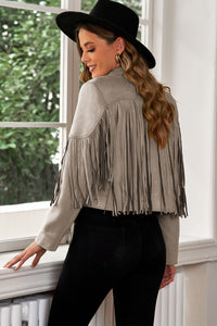 Framed Fringe Cropped Blazer