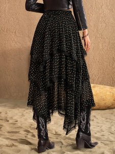 Karla Lace Detail Layered Midi Skirt