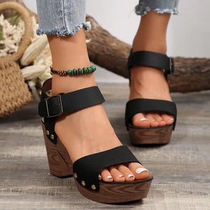 Pin Block Heel Sandals