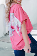 Load image into Gallery viewer, Fringe Round Neck Short Sleeve T-Shirt
