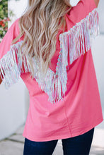 Load image into Gallery viewer, Fringe Round Neck Short Sleeve T-Shirt
