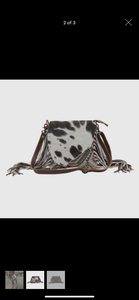Myra BW Cowhide Fringe Bag